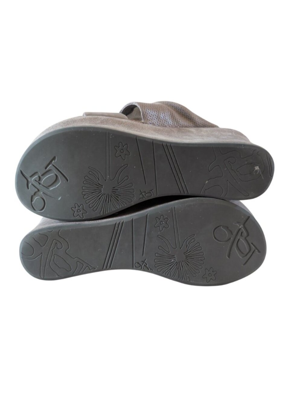 OTBT Balance Wedge Womens Sandals Size 7M Gray Taupe Platform Slip On Open Toe - Picture 15 of 16